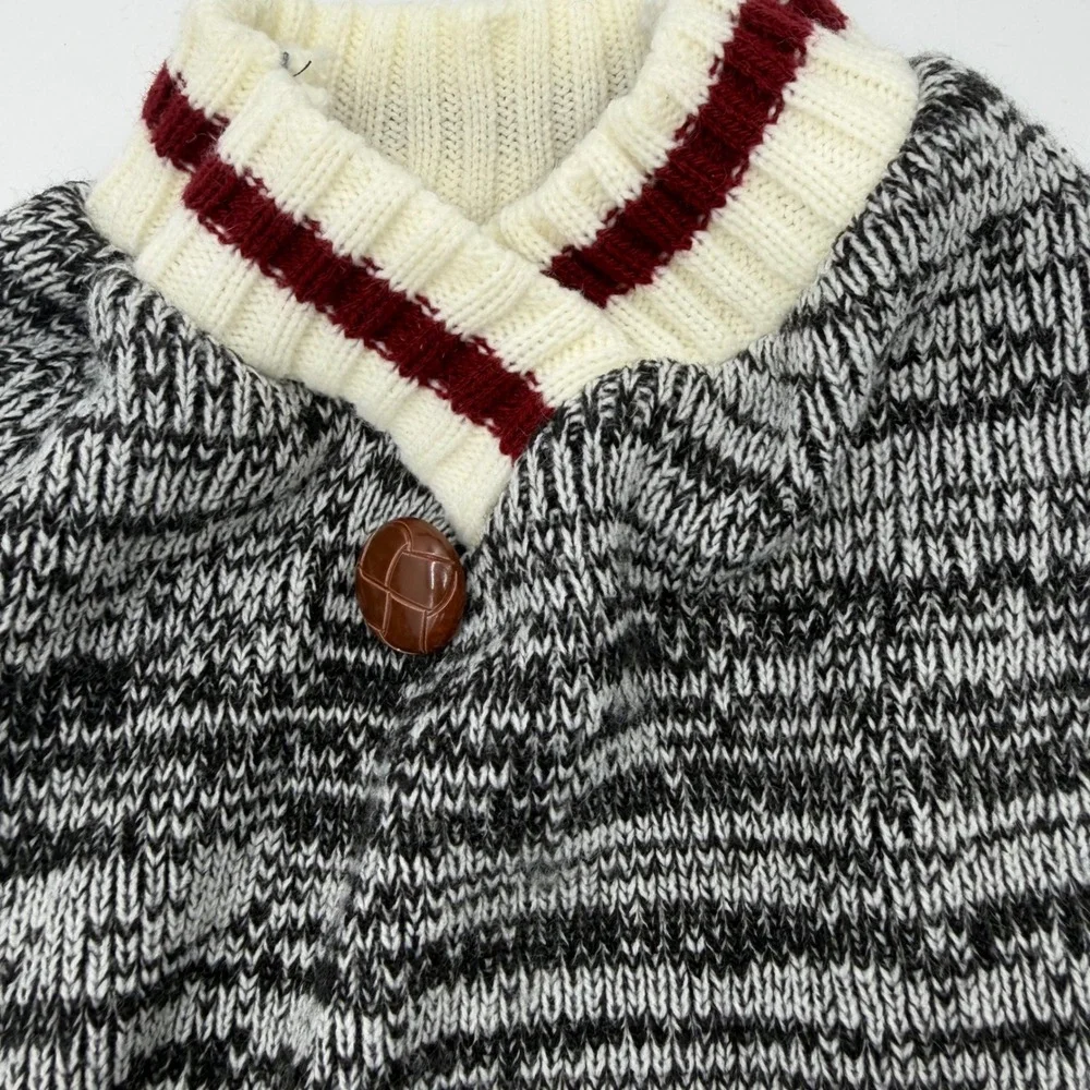 Unbranded Gray Marl Dog Sweater Shawl Neck Button Accent Small